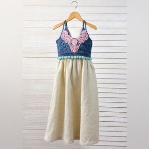 Handmade Maxi Dress, Size 3/4t, Crochet Top